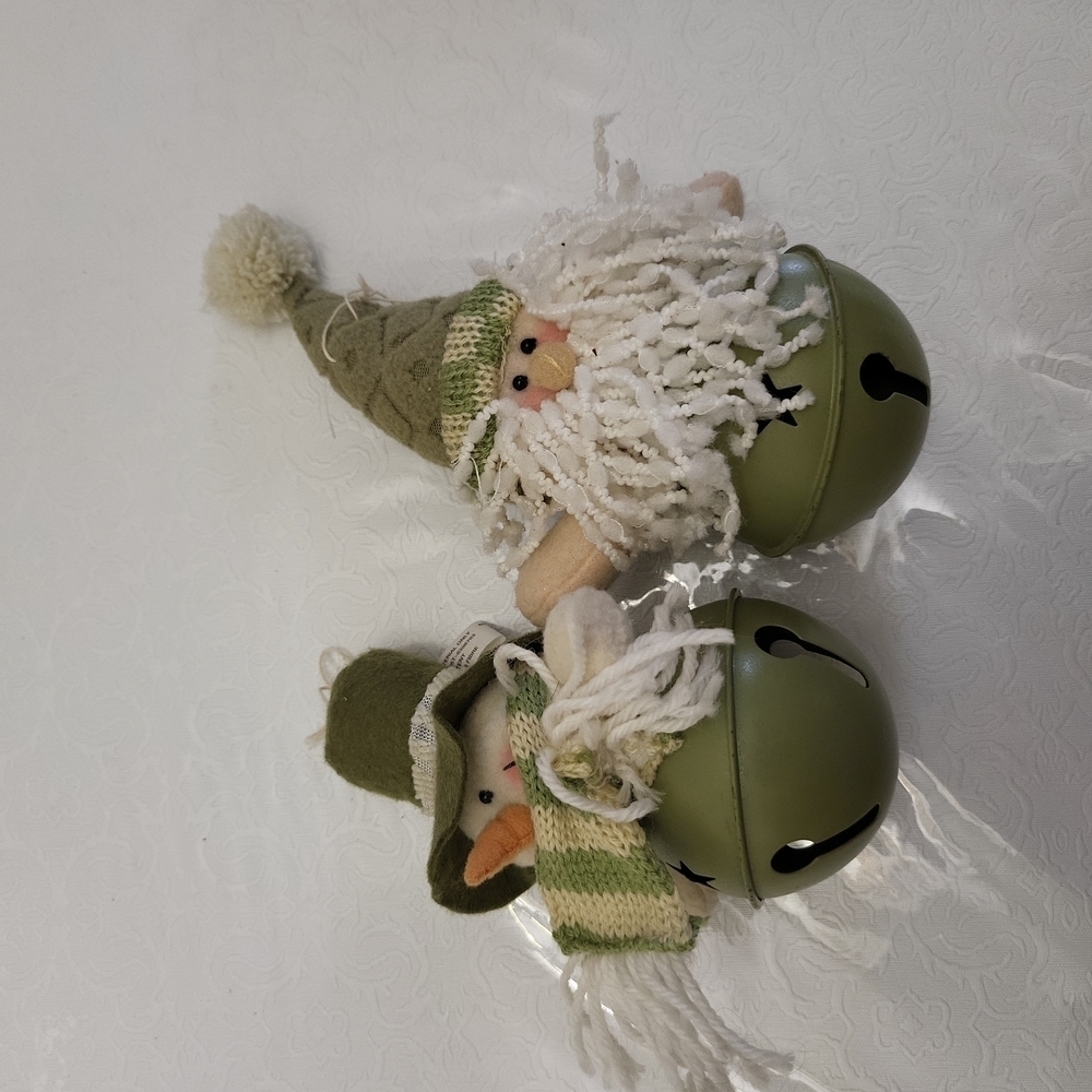 2 PC Green Christmas Bell / Decorations  / Christmas Tree Decor